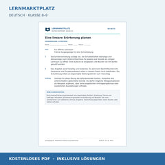 Eine lineare Erörterung planen – kostenloses Deutsch-Arbeitsblatt mit Lösungen (PDF)