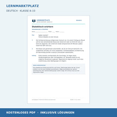 Dialektisch erörtern – kostenloses Deutsch-Arbeitsblatt mit Lösungen (PDF)