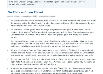 Eine Kurzrezension schreiben – erste Seite des kostenlosen Deutsch-Arbeitsblatts für Klasse 7–9