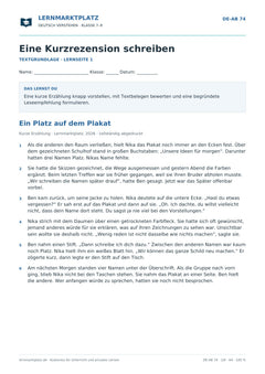 Eine Kurzrezension schreiben – kostenloses Deutsch-Arbeitsblatt mit Lösungen (PDF)