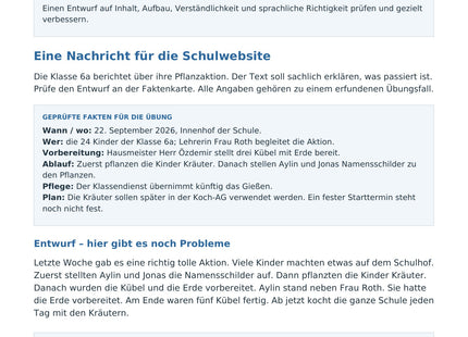 Texte gezielt überarbeiten – Vorschau des Deutsch-Arbeitsblatts für Klasse 5–7 von Lernmarktplatz