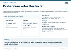 Präteritum oder Perfekt? – Deutsch Lernkarte A5