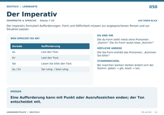Der Imperativ – Deutsch Lernkarte A5