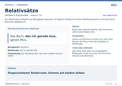 Relativsätze – Deutsch Lernkarte A5