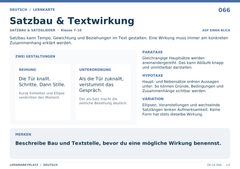 Satzbau & Textwirkung – Deutsch Lernkarte A5