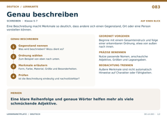 Genau beschreiben – Deutsch Lernkarte A5
