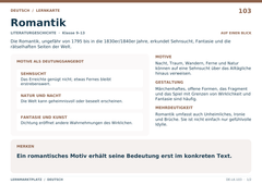 Romantik – Deutsch Lernkarte A5