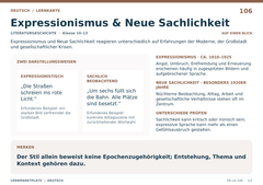 Expressionismus & Neue Sachlichkeit – Deutsch Lernkarte A5