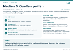Medien & Quellen prüfen – Deutsch Lernkarte A5
