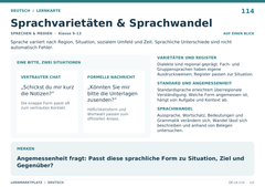 Sprachvarietäten & Sprachwandel – Deutsch Lernkarte A5