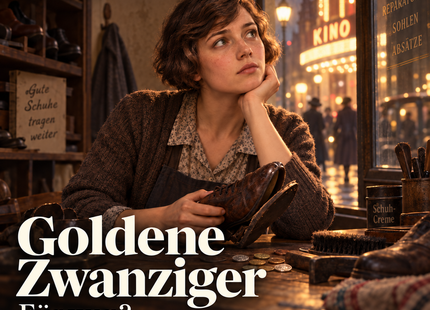Goldene Zwanziger – Menschen erzählen Geschichte. KI-generierte historische Illustration.