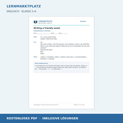 Englisch: Eine E-Mail schreiben – kostenloses Arbeitsblatt mit Lösungen (PDF)