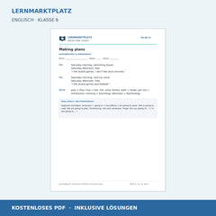 Englisch: Freizeitpläne mit going to – kostenloses Arbeitsblatt mit Lösungen (PDF)