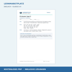 Englisch: If-Sätze Typ 3 – kostenloses Arbeitsblatt mit Lösungen (PDF)