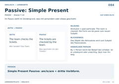 Passive: Simple Present – Englisch Lernkarte A5