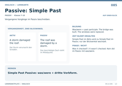 Passive: Simple Past – Englisch Lernkarte A5