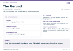 The Gerund – Englisch Lernkarte A5