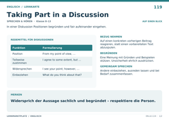 Taking Part in a Discussion – Englisch Lernkarte A5