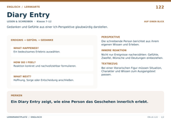 Diary Entry – Englisch Lernkarte A5