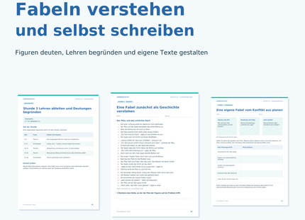 Unterrichtspaket Fabeln verstehen und selbst schreiben für Deutsch Klasse 5–6: 8 Stunden, 32 Schülerseiten, Tests und Excel