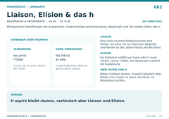 Liaison, Elision & das h – Französisch Lernkarte A5