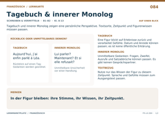 Tagebuch & innerer Monolog – Französisch Lernkarte A5