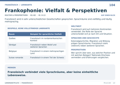 Frankophonie: Vielfalt & Perspektiven – Französisch Lernkarte A5