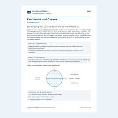 Kontinente und Ozeane – kostenloses Geografie-Arbeitsblatt mit Lösungen (PDF)