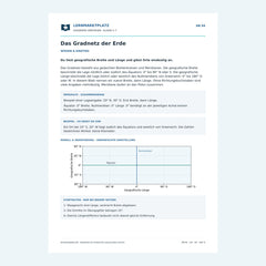 Das Gradnetz der Erde – kostenloses Geografie-Arbeitsblatt mit Lösungen (PDF)