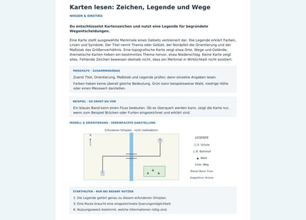 Karten lesen: Zeichen, Legende und Wege
