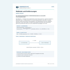 Maßstab und Entfernungen – kostenloses Geografie-Arbeitsblatt mit Lösungen (PDF)