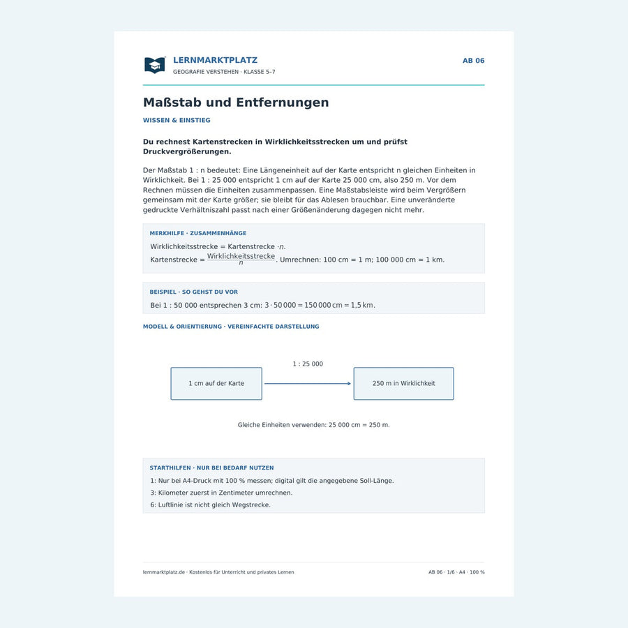 Maßstab und Entfernungen