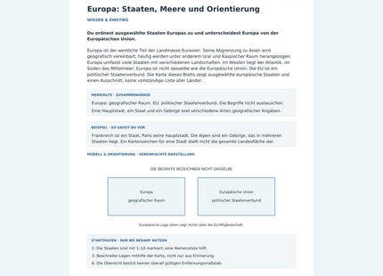 Europa: Staaten, Meere und Orientierung