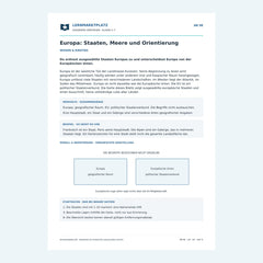 Europa: Staaten, Meere und Orientierung – kostenloses Geografie-Arbeitsblatt mit Lösungen (PDF)