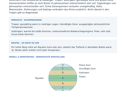 Klimazonen und ihre Grenzen – Vorschau des Arbeitsblatts