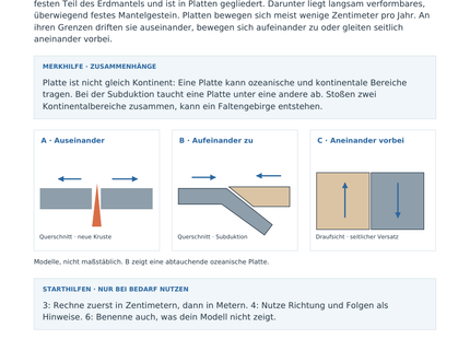 Plattentektonik: Platten in Bewegung – Vorschau des Arbeitsblatts
