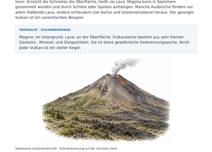 Vulkane: Aufbau und Ausbrüche – Vorschau des Arbeitsblatts