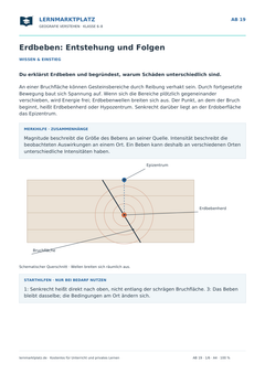 Erdbeben: Entstehung und Folgen – kostenloses Geografie-Arbeitsblatt mit Lösungen (PDF)