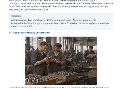 Vorschau des Arbeitsblatts „NS-Wirtschaft und Aufrüstung“ für Klasse 8–9