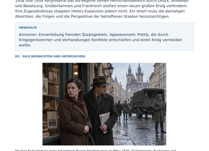 Vorschau des Arbeitsblatts „Expansion und Appeasement 1938/39“ für Klasse 8–9
