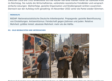 Vorschau des Arbeitsblatts „Der Aufstieg der NSDAP“ für Klasse 8–9
