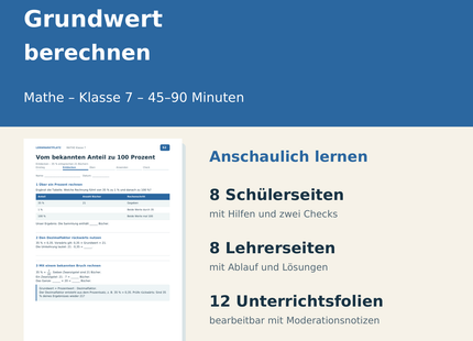 Grundwert berechnen – Paketübersicht für Klasse 7