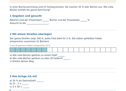 Grundwert berechnen – Schülerblatt S1 mit Einstieg