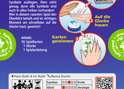 AMIGO Halli Galli Twist – Schachtelrückseite mit Inhalt und Spielübersicht