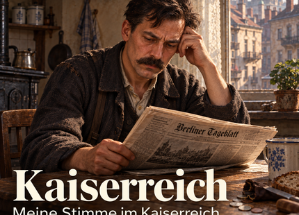 Kaiserreich – Menschen erzählen Geschichte. KI-generierte historische Illustration.