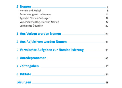 Inhaltsverzeichnis: Klett 10-Minuten-Training Deutsch – Groß- und Kleinschreibung, 5./6. Klasse