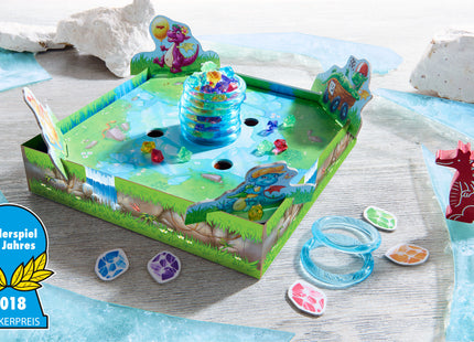 Funkelschatz – aufgebauter Spielplan mit gefüllter Eissäule