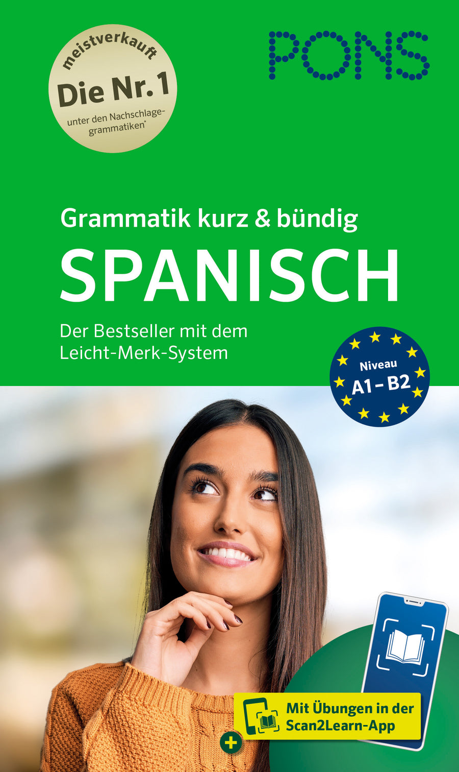 Cover: PONS Grammatik kurz & bündig Spanisch, Niveau A1–B2