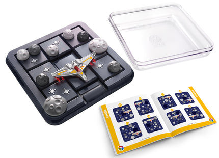 Asteroiden-Alarm: Raumschiff, Spielfeld, Puzzleteile, Deckel und Aufgabenheft