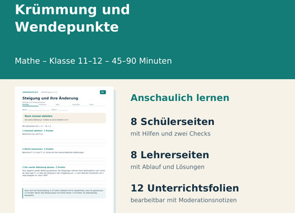 Krümmung und Wendepunkte – Paketübersicht für Klasse 11–12